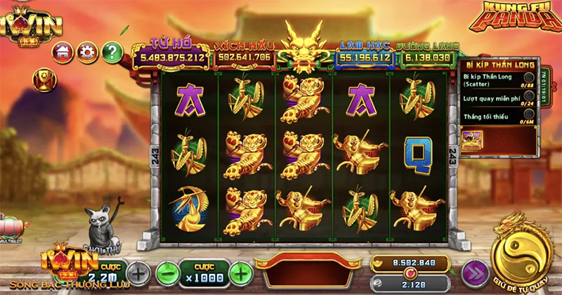 Khám phá cách chơi quay slot kungfu panda Iwin